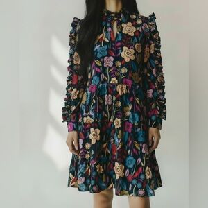 Floral Multicolor Long Sleeve Dress